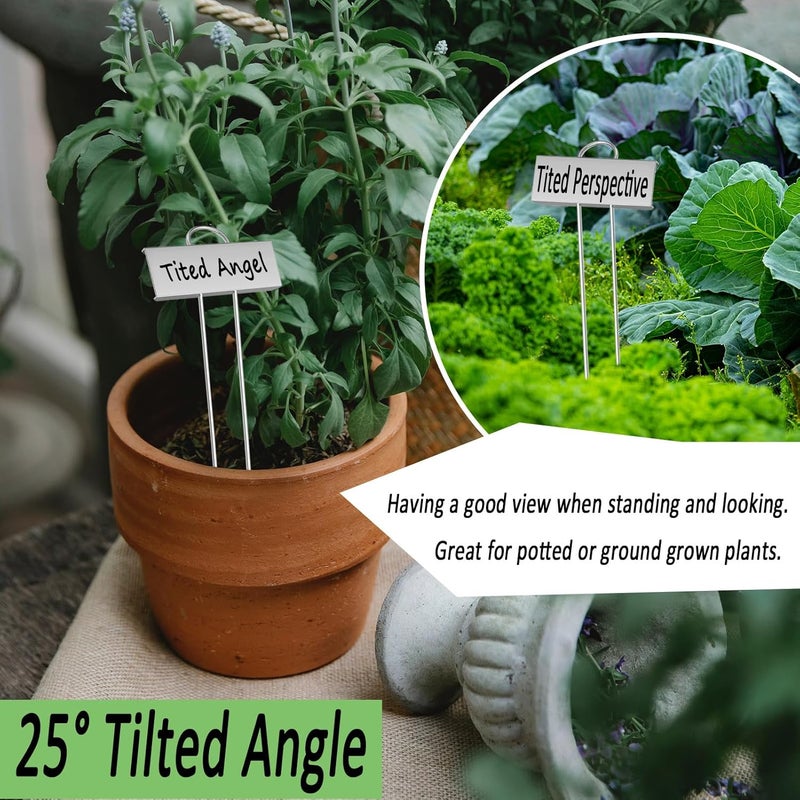 GHAMYEE 30pcs Plant Labels for Outdoor Garden Waterproof Plant Markers for Outdoor Plants, 11inch Metal Garden Plant Tags and Labels for Herbs Vegetable Seedlings Greenhouse（Silver） - Image 3